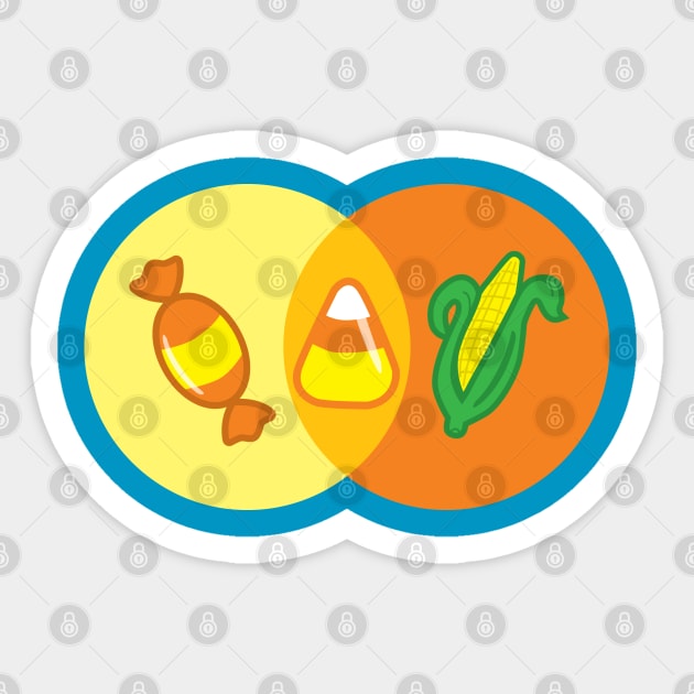 Candy Corn Venn Sticker by DetourShirts